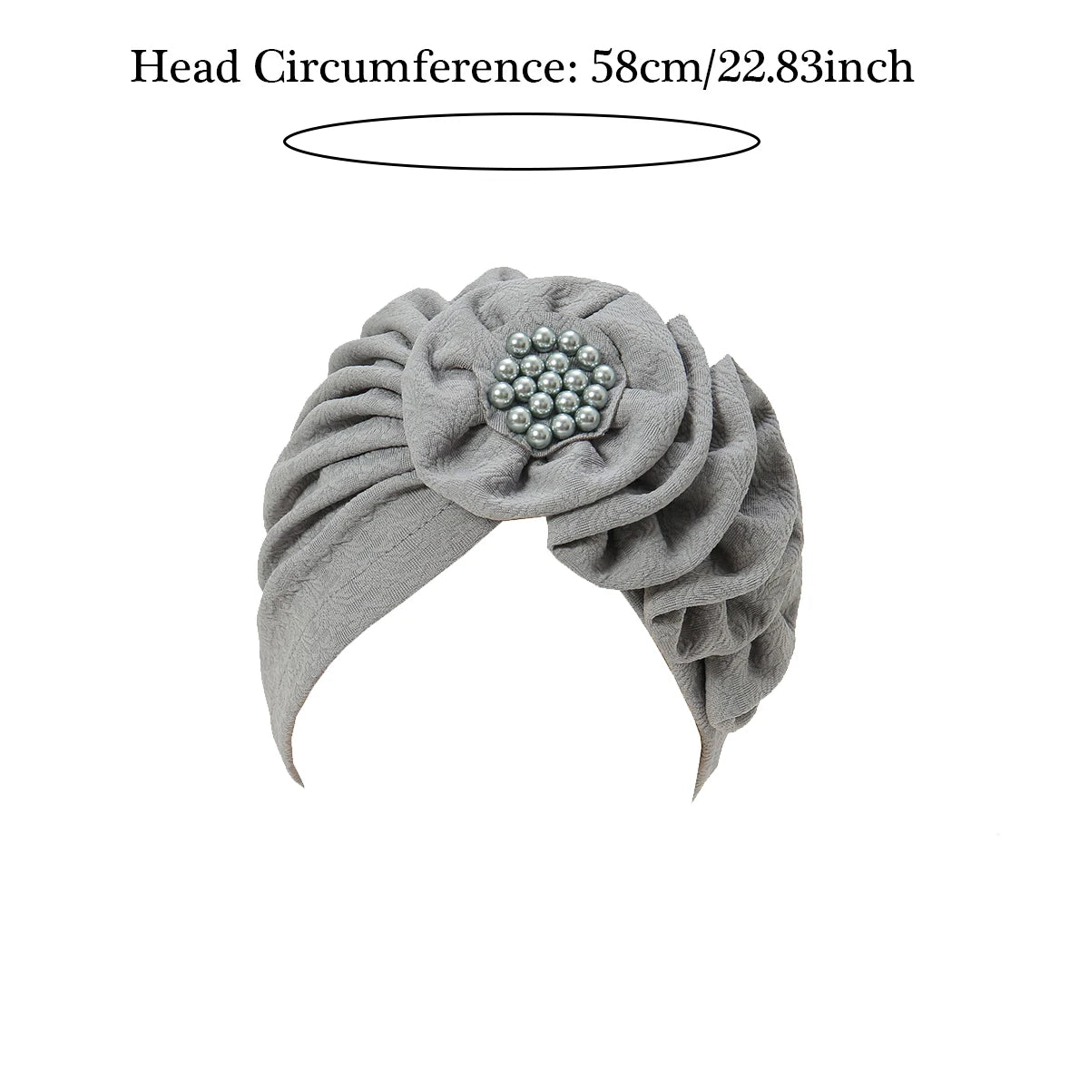 Solid Color Flowers Muslim Hijab Caps Beading Women Wrap Head Ramadan Ladies Fashion Headwear Turban Bonnet