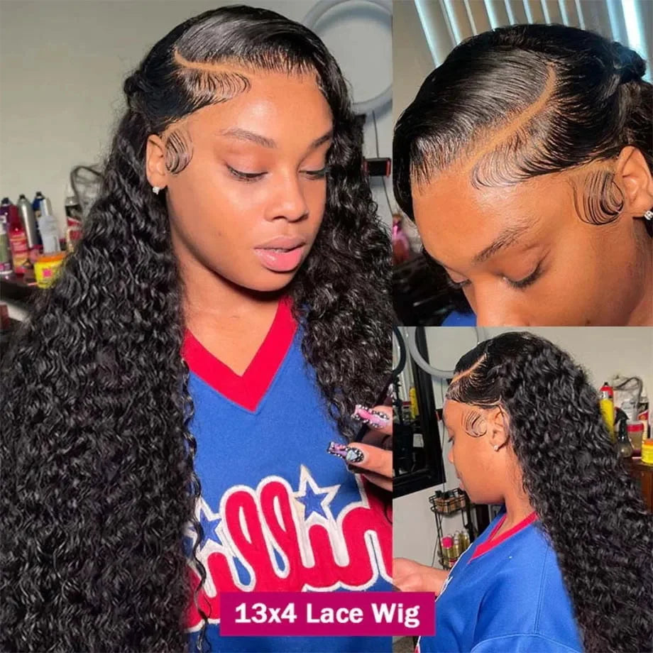 13x4 Deep Wave Lace Frontal Wig 13x6 Curly Hd Lace Front Human Hair Wigs For Black Women 360 Hd Lace Frontal Wigs 30 40 Inches