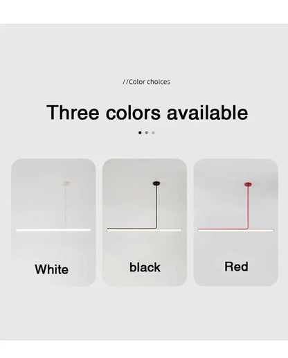 One-word Long Strip Led Restaurant Pendant Lights Nordic Simple Dining Table Bar Chandeliers Modern Home Indoor Lighting Lamps