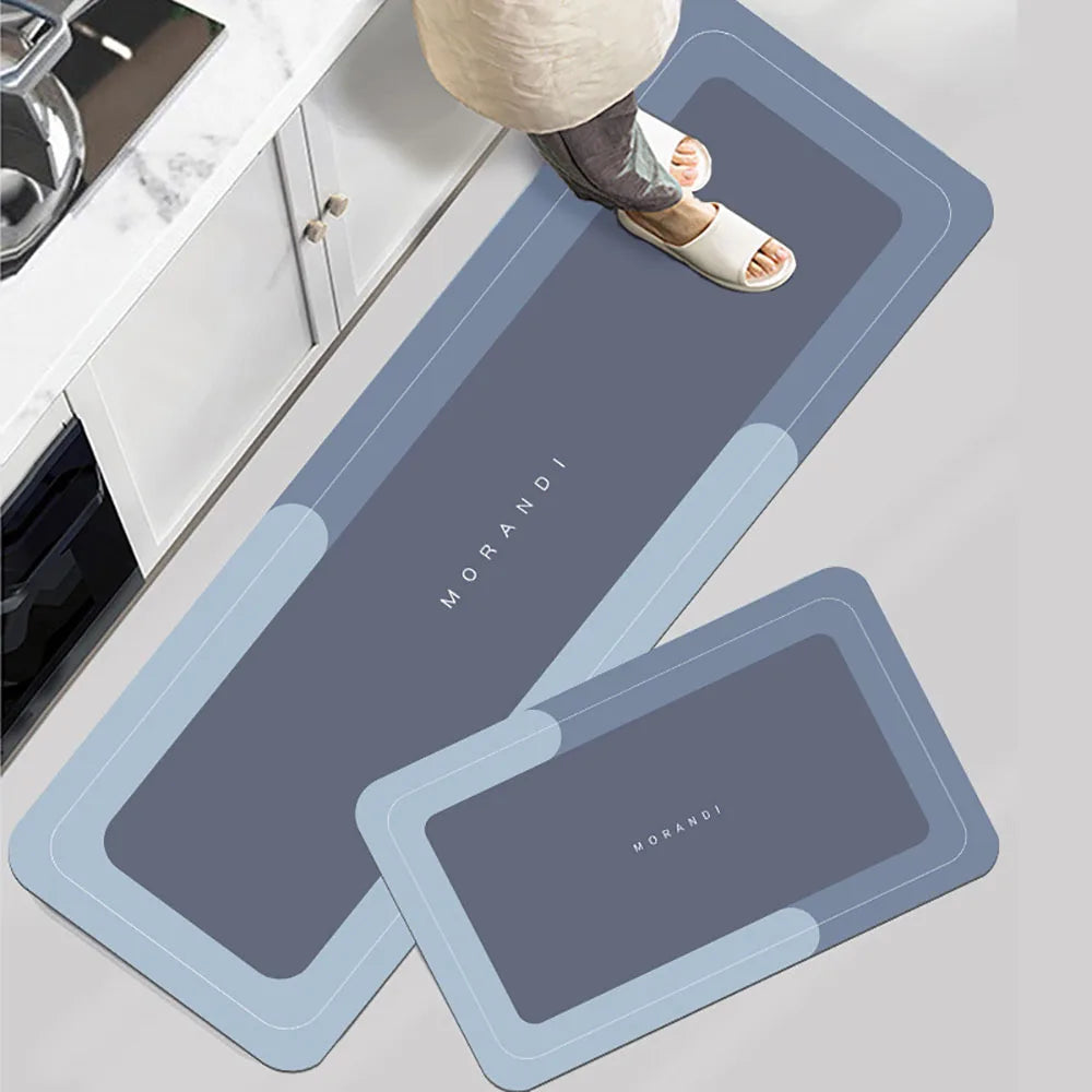 Super Absorbent Kitchen Floor Mat Crystal Velvet Pad Bath Pad Anti-Slip Carpet Kitchen Mats Wipeable Wash Long Strip Carpet