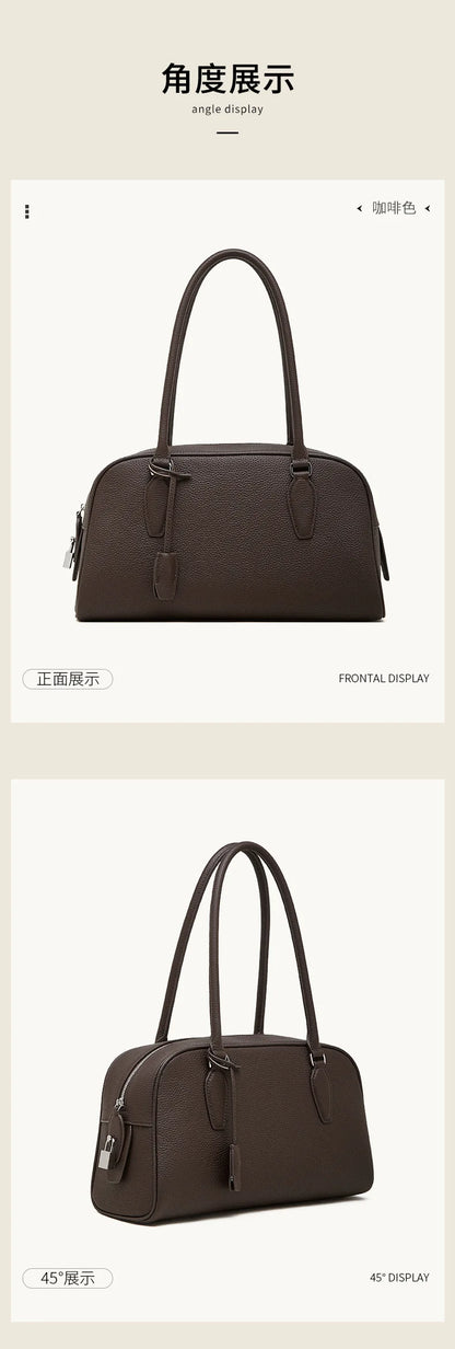 Women's Luxury Designer Handbags Genuine Leather Ladies Underarm Shoulder Bag New Fashion 2026 Cowhide Large Capacity Tote Bag