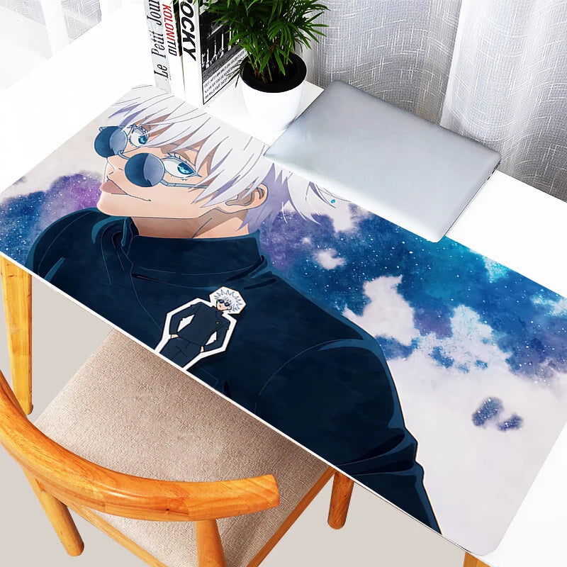 Mouse Pad Laptop Purple Japan Anime Gojo Mousepad XXL Non Slip Keyboard Rug PC J-jujutsu K-kaisen Extended Desk Mat For Boy Gift