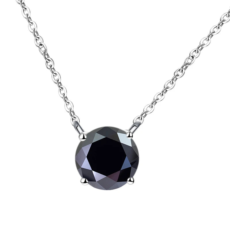 JoyceJelly 1/2/3/5 Carat Moissanite Necklace for Women 925 Sterling Silver Wedding Bridal Fine Jewelry for Women