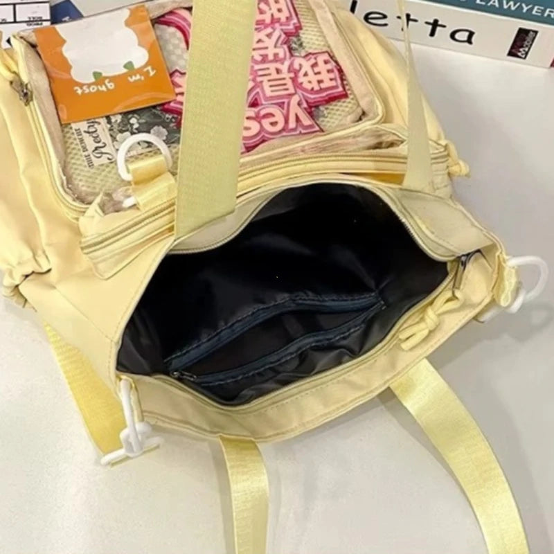 Y2K Japanese Preppy Style Shoulder Crossbody Bag New Nylon School Bags for Teenage Girls Transparent Itabag Backpacks Ita Bag