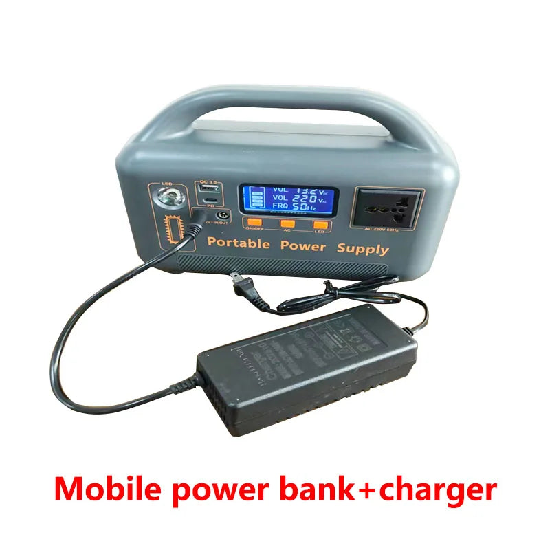 Portable Power Plant Solar Generator with Solar Panels, LiFePO4 400 W 192 Wh Power Pack, Equipped with Camping Solar+5A Charger