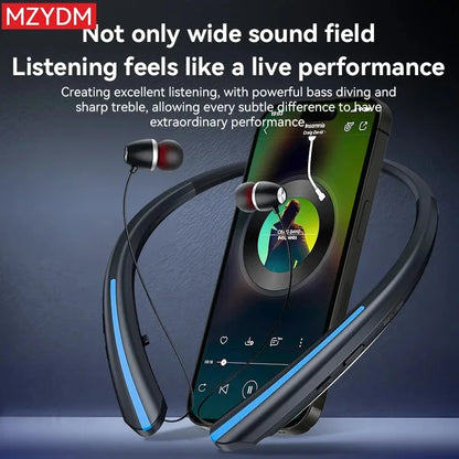 HX801 Bluetooth neckband headphones: High-fidelity stereo sound field, noise-canceling microphone
