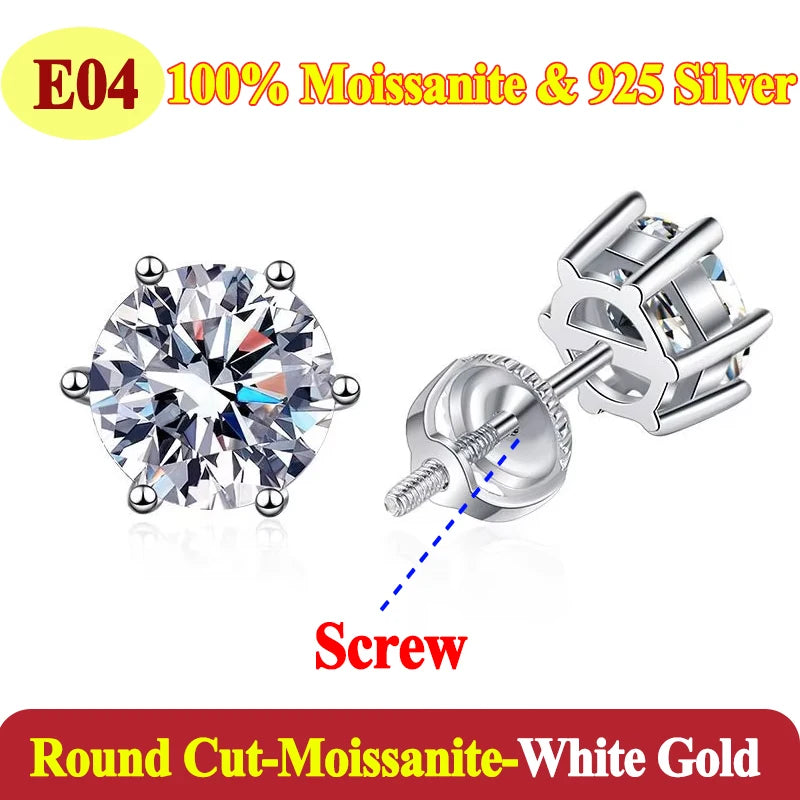 Luxury 0.5-3 Carats Marquise Heart Pear Moissanite Women Diamond Earring Stud 925 Sterling Silver Earrings for Women Jewelry New