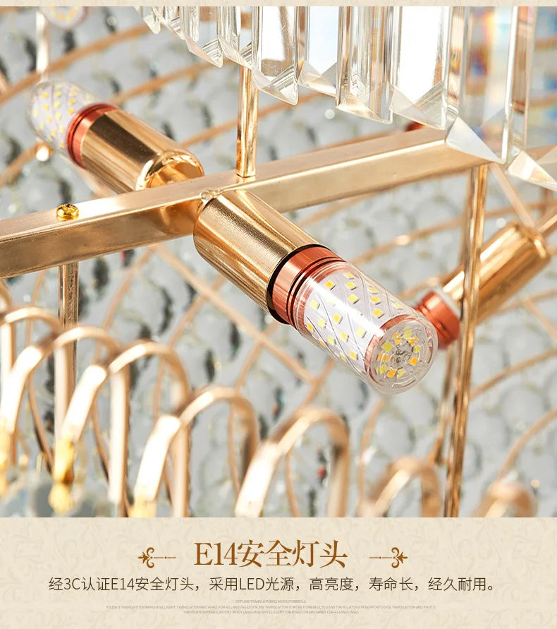 Nordic Modern Crystal Chandelier Wedding Hall Villa Hotel Hall Living Room Home Decoration Ceiling Light Luxurious Pendent Lamp