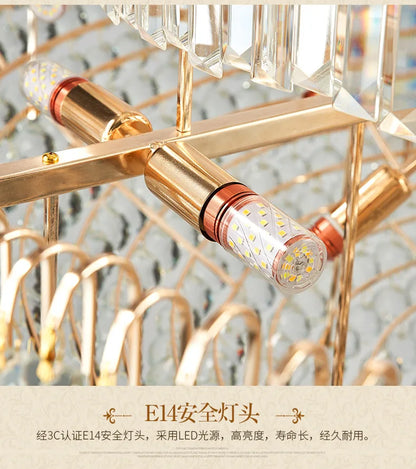 Nordic Modern Crystal Chandelier Wedding Hall Villa Hotel Hall Living Room Home Decoration Ceiling Light Luxurious Pendent Lamp
