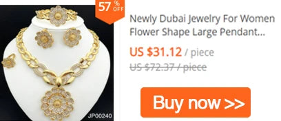 GZJPEI Shiny White Zircon Jewelry Set For Women Italy Nigeria Wedding Jewellery 18K Gold Plated Mother's Day Gift On Sale ﻿