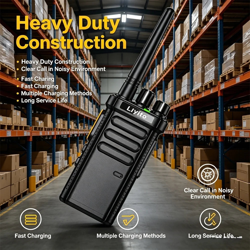 Motolola Analog Walkie Talkie 9800mAh 8W Long Range Two-Way Radio USB-C Fast Charge 16CH K-Type Headset Pro Radio for Camping