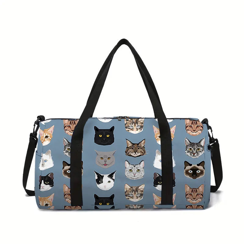 animal horse panda cat dog 3D Printed Large Capacity Travel Bags Barrel Shape Crossbody Bag Outdoor Sports Bags Gym Yoga Bag