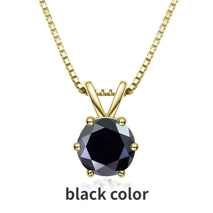 TY 1ct Moissanite Pendant Necklaces S925 Sterling Silver Solitaire Necklace Chains For Women Fine Jewellry Gifts