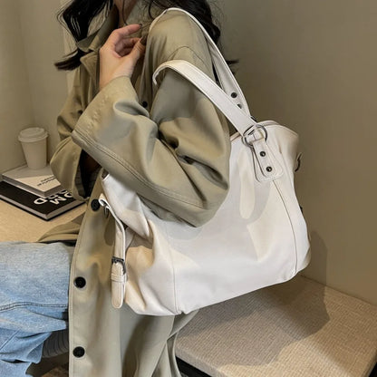 Women's Large Capacity Shoulder Casual Tote Bag Laptop Roomy Handbag Soft Leather Crossbody Business Black Big Bag A4 Sac A Main