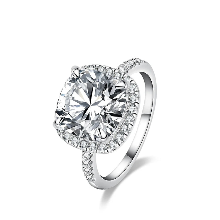 5CT Fancy-Cut Moissanite Ring Women PT950 Platinum - Sparkling 7CT fancy-cut, warm platinum, elegant for women