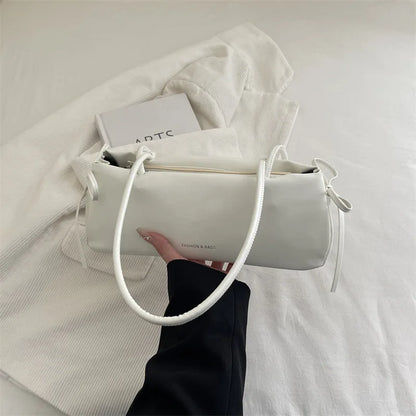 New Solid Color Women's Handbag Soft Pu with Knot Shoulder Bag Underarm Bag Lady Designer Bags Luxury Bolsa Feminina handbags