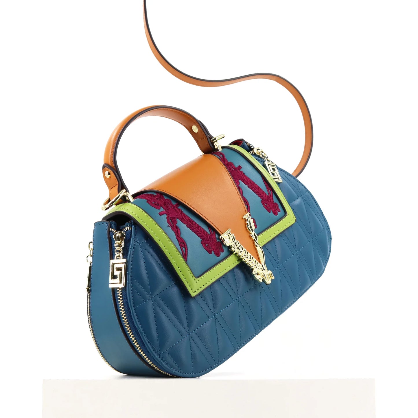 Luxury Women's Bag with V Ladies Leather Handbag Female Shoulder Bag Diamonds Crossbody Luxury Handbags Women Embroidery Bags