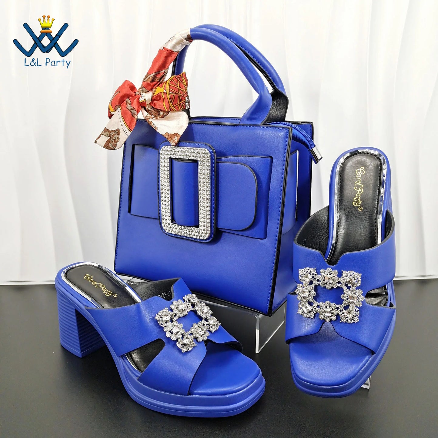 Mature Fashion Style Italian Ladies Lovely Shoes and Bag to Match Set in Wine Color 2024 Specials Slipper for Dress