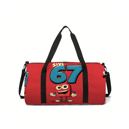 Classic Popular Funny Novelty 67 six seven 3D Printed Travel Bags Barrel Shape Crossbody Bag Outdoor Sports Bags Gym Yoga Bag