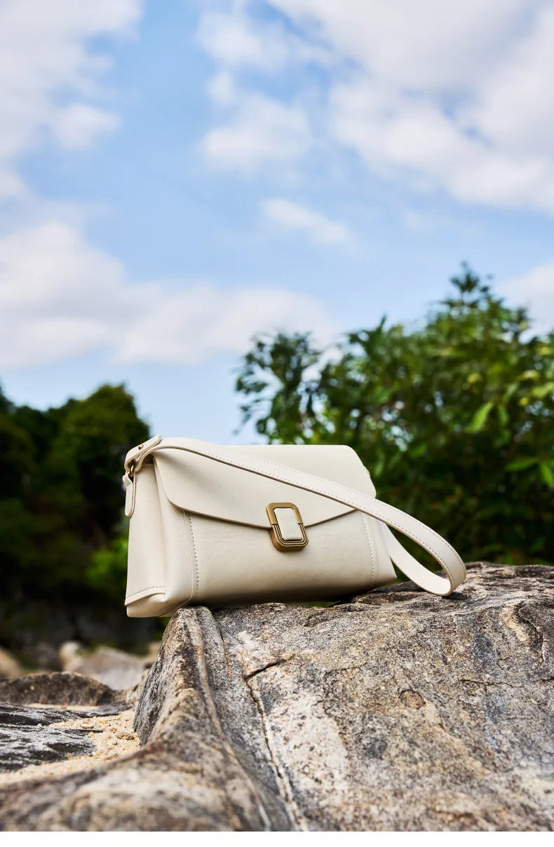 Women's Genuine Grade Cow  Leather Shoulder Crossbody Purse Bag Luxury Designer Ladies Underarm Bag Female Small Square Bag New