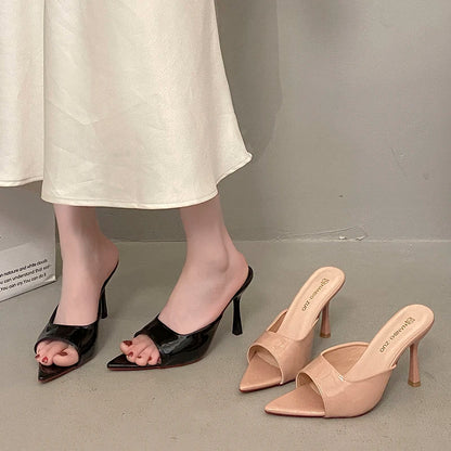NEW Pointed Toe High Heels Sandals for Women Beautiful Korean Style Summer Shoes Rubber Sole Luxury Sensation