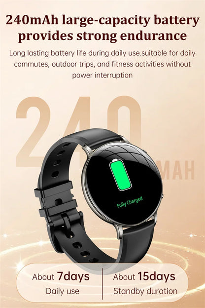 2026 Ultra-Thin Women Smart Watch AMOLED HD GPS Track Always-On Time Display LED Flashlight Bluetooth Call Waterproof Smartwatch