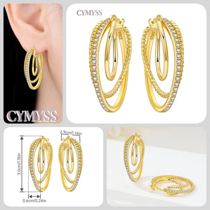 Original 925 Sterling Silver Heart Vintage Luxury Earrings Fashion 18K Gold Hoop Earrings for Women Piercing Jewelry Aretes 2026