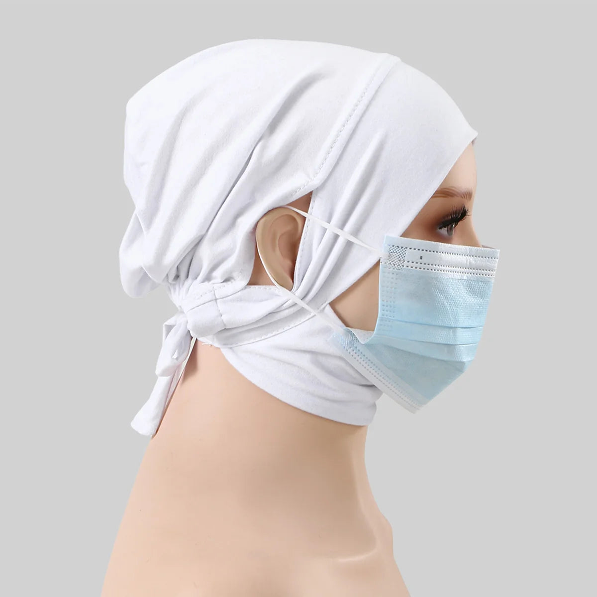 Jersey Cotton Muslim Women Under Hijab Cap With Ear Hole Inner Hijab Cap Round Forehead Underscarf Bonnet Femme Musulman
