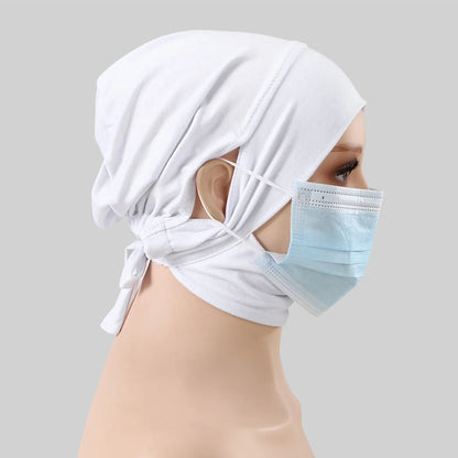 Jersey Cotton Muslim Women Under Hijab Cap With Ear Hole Inner Hijab Cap Round Forehead Underscarf Bonnet Femme Musulman