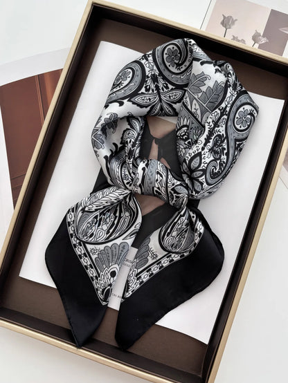2026 New Elegant Fashion 70X70cm Printed Women's Scarf Silk Scarf Square Shawl Decorative Headband Neck Luxury Design Bandana