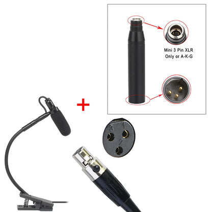 3 Pin 4 PIN Mini XLR Saxophone Microphone Supercardioid 3.5mm Trumpet Music Wind Instrument Sax Mic Horn IM-20