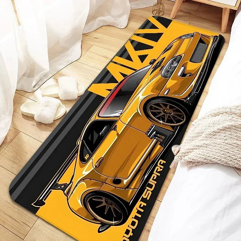 Window Blankets Corridor Aisle Floor Mats Cool Racing Carpet Non-Slip Soft Bedroom Bedside Rugs Home for Bedroom DecorationRugs