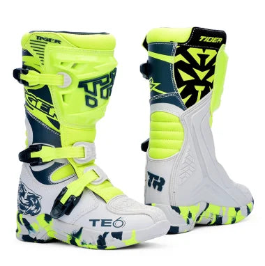 2026 New Kids Motocross Boots Black Off-Road Motorcycle Boot Children Orange Youth Dirt Bike Racing Bota MX Gear For 6-12 Years