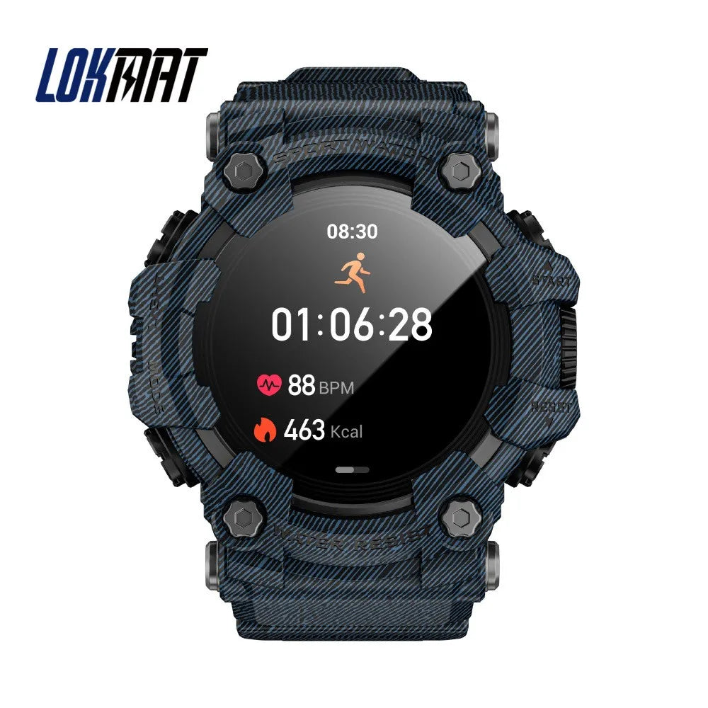 HY Digital LOKMAT Outdoor Smartwatch 1.32 Inch BT Call Smart Watch Men Sports Fitness Tracker Compass Smartwatch for Android IOS