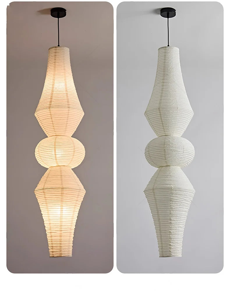 Nordic Wabi Sabi Wind Rice Paper Led Pendant Lights Living Room Bedroom Bedside Lamp Duplex Loft Clothing Store Decor Chandelier