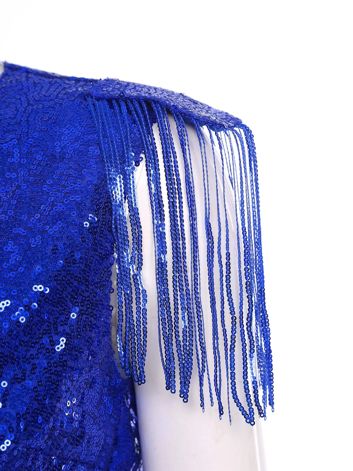 Women Hot V-neck Sequined Tassels Party Jumpsuits Fashion Romper Sparkly with Belt Music Festival Rave Disco Clubbing Costume