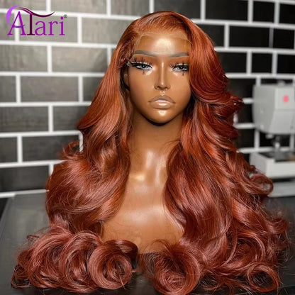 Transparent 13x4 13x6 Lace Frontal Wig Ginger Orange Straight Human Hair Wigs for Women Pre Plucked 5x5 Lace Closure Wig