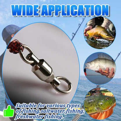 FishTrip Ball Bearing Swivels 10-100pcs Fishing Swivel Solid Welding Ring Stainless Steel Heavy Duty Saltwater Swivel Catfish