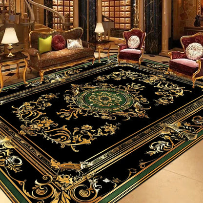 European Large Size Carpet Living Room Decoration Luxury Floor Mats Non-slip Bedroom Rugs Washable Lounge Computer Chair Mat