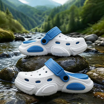 2026Summer Men's Slippers Outdoor Sandals Beach Comfortable EVA Soft Slides Clogs Casual Garden Shoes Men Indoor Home Slippers