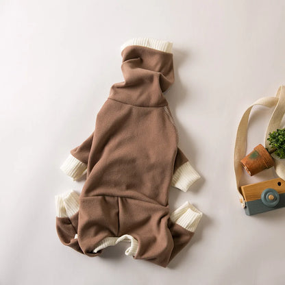 Soft Turtleneck Dog Jumpsuit Spring Autumn Stretch Warm Onesie Pajamas Whippets Greyhound Breeds Clothes for Medium Large Dogs