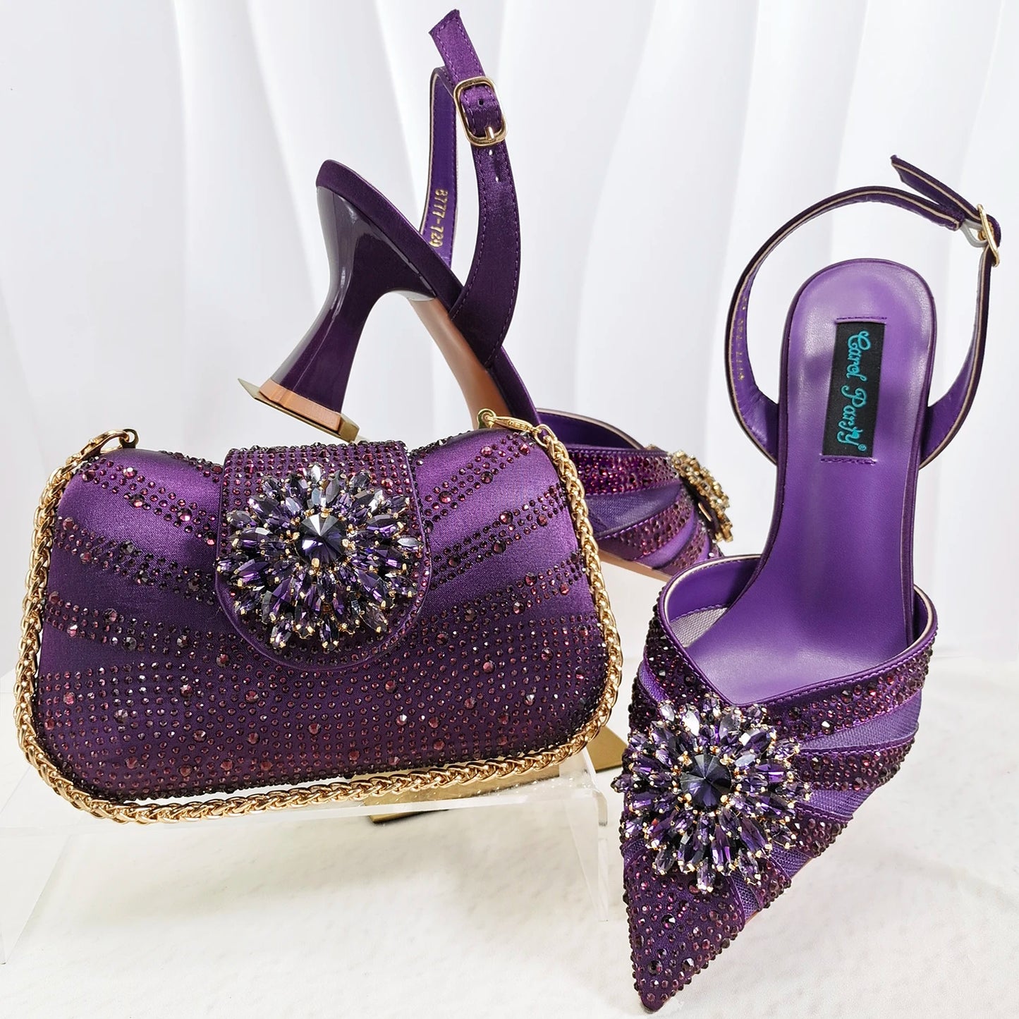 Attractive Itlian Design Women Heels Shoes and bag Perfect Combination Of DURABLE Outsole Shoes And Bags for Party Occasions