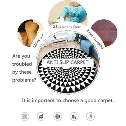 3Dmusic Cd Round Rugs Big Crack and Deep Stunning Optical Carpets Look Floor Mats Home Decoration Circular Carpet