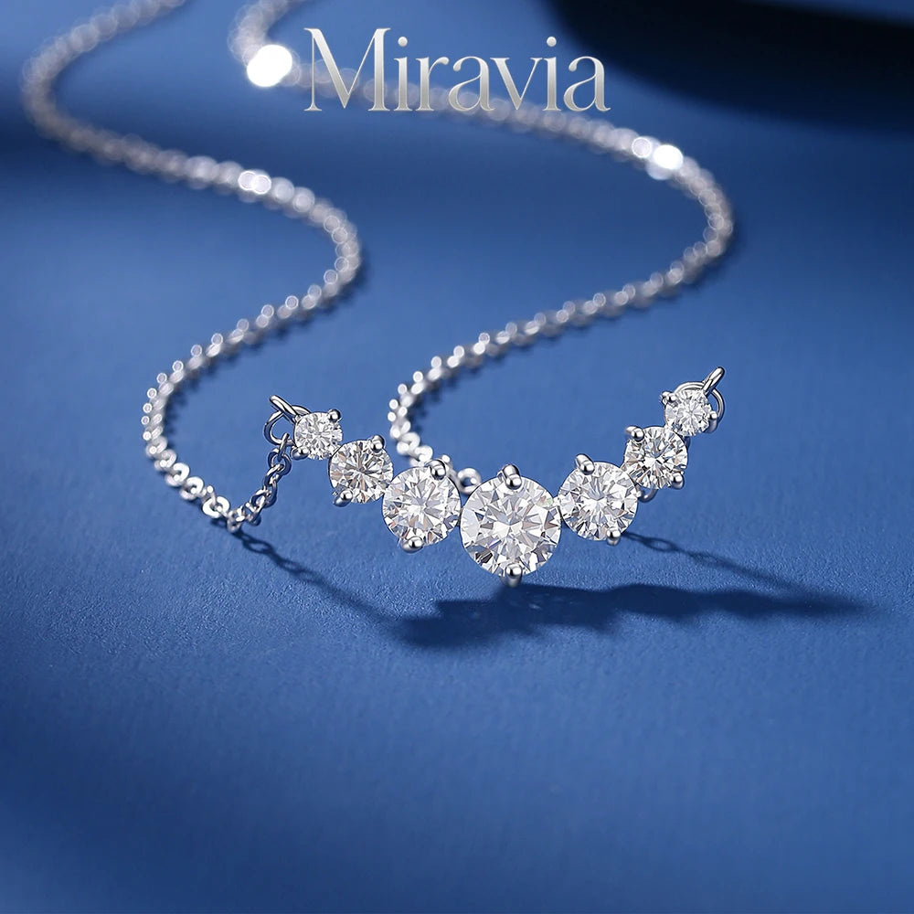 VVS1 D Color Moissanite Necklace for Woman Wedding Fine Jewely with Certificates 925 Sterling Sliver Plated 18k White Gold