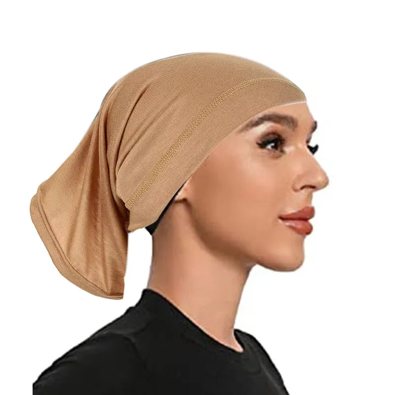 Muslim Underscarf Turban Hijab Ninja Inner Hat Women Chemo Cap Hair Loss Cover Bonnet Instant Bonnet Femme Musulman Headband