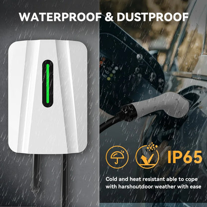 JDMEX 7KW EV Charging Station Type1 Type2 GBT 32A 1Phase Electric Vehicle Charger IP55 5M EVSE LED Wallbox Charger With Holder