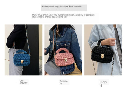 New Rope Woven Women Handbags Designer Knitting Chains Shoulder Crossbody Bag Casual Lady Hand Bags Small Flap Purses