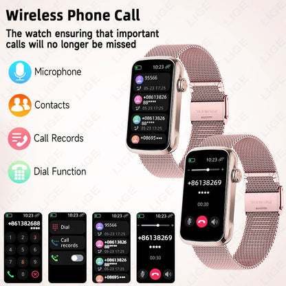 LIGE 1.47'' Smart Watch Women Men Smart Bracelet Heart Rate Step Count Sport Fitness Health Monitor Waterproof Smartwatch Ladies