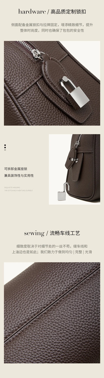 Women's Luxury Designer Handbags Genuine Leather Ladies Underarm Shoulder Bag New Fashion 2026 Cowhide Large Capacity Tote Bag