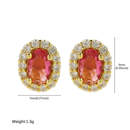 Colorful 12 Month Birthstone Rhinestone Stud Earrings For Women Crystal Ladies Fashion Weddings Banquet Jewelry Accessories